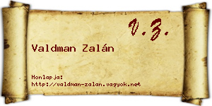 Valdman Zalán névjegykártya