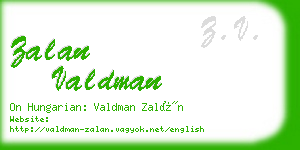 zalan valdman business card